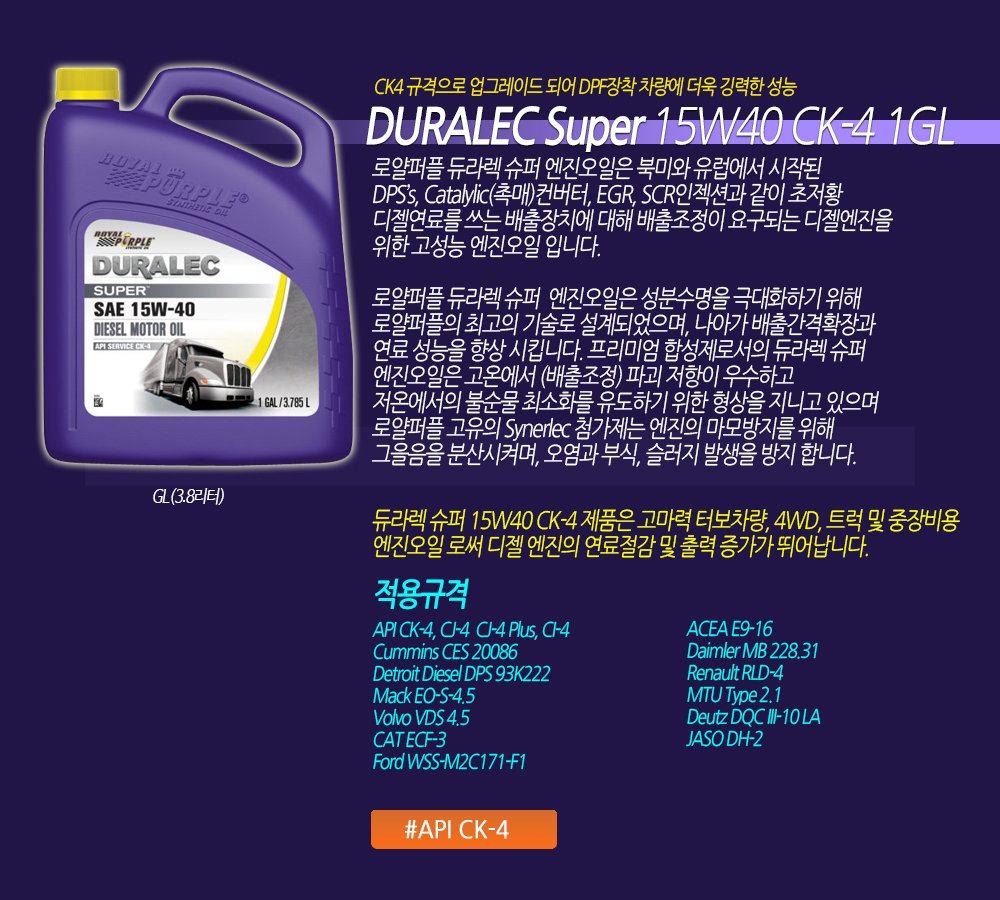 Royal Purple Duralec Super 15W40
